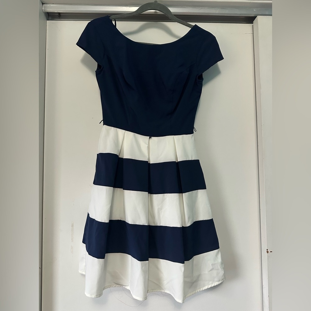 B. Smart Navy and White Mini Dress